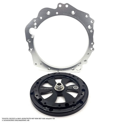 DomiWorks Engineering 1JZ/2JZ to BMW 8HP adapter kit with aluminum plate and converter adapter