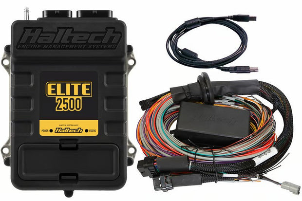 Haltech Elite 2500 ECU with 2.5m universal wire-in harness kit and USB programming cable