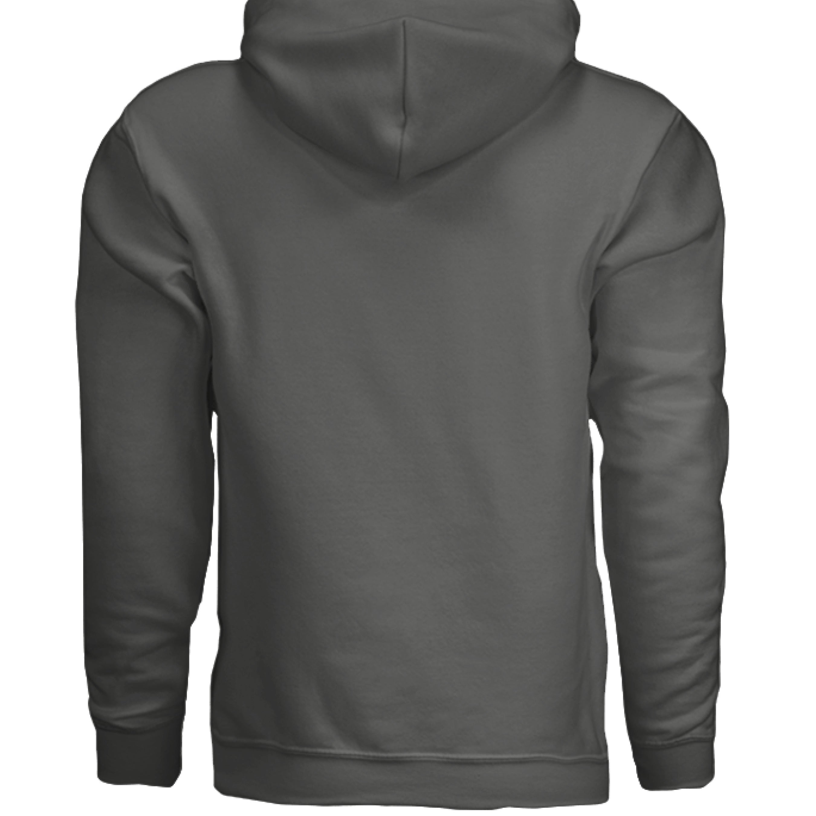 Gildan G185 Adult Hoodie in Safety Orange with double-lined hood and pouch pocket