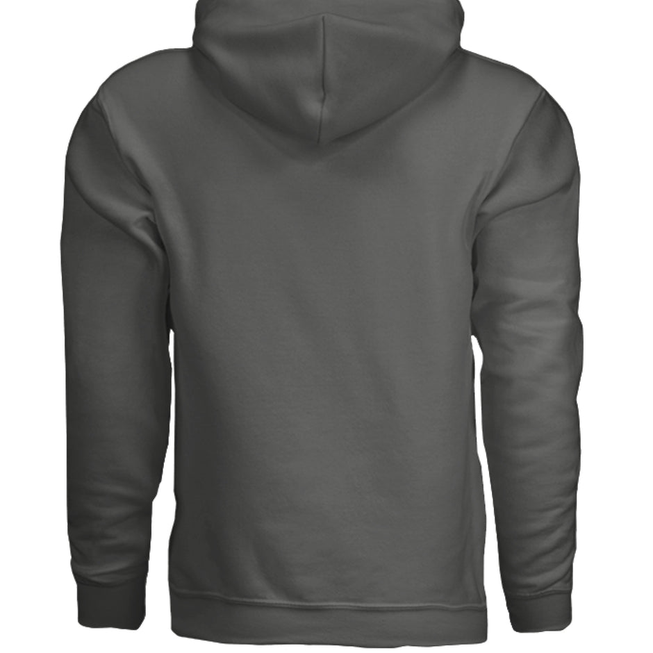 Gildan G185 Adult Hoodie in Safety Orange with double-lined hood and pouch pocket