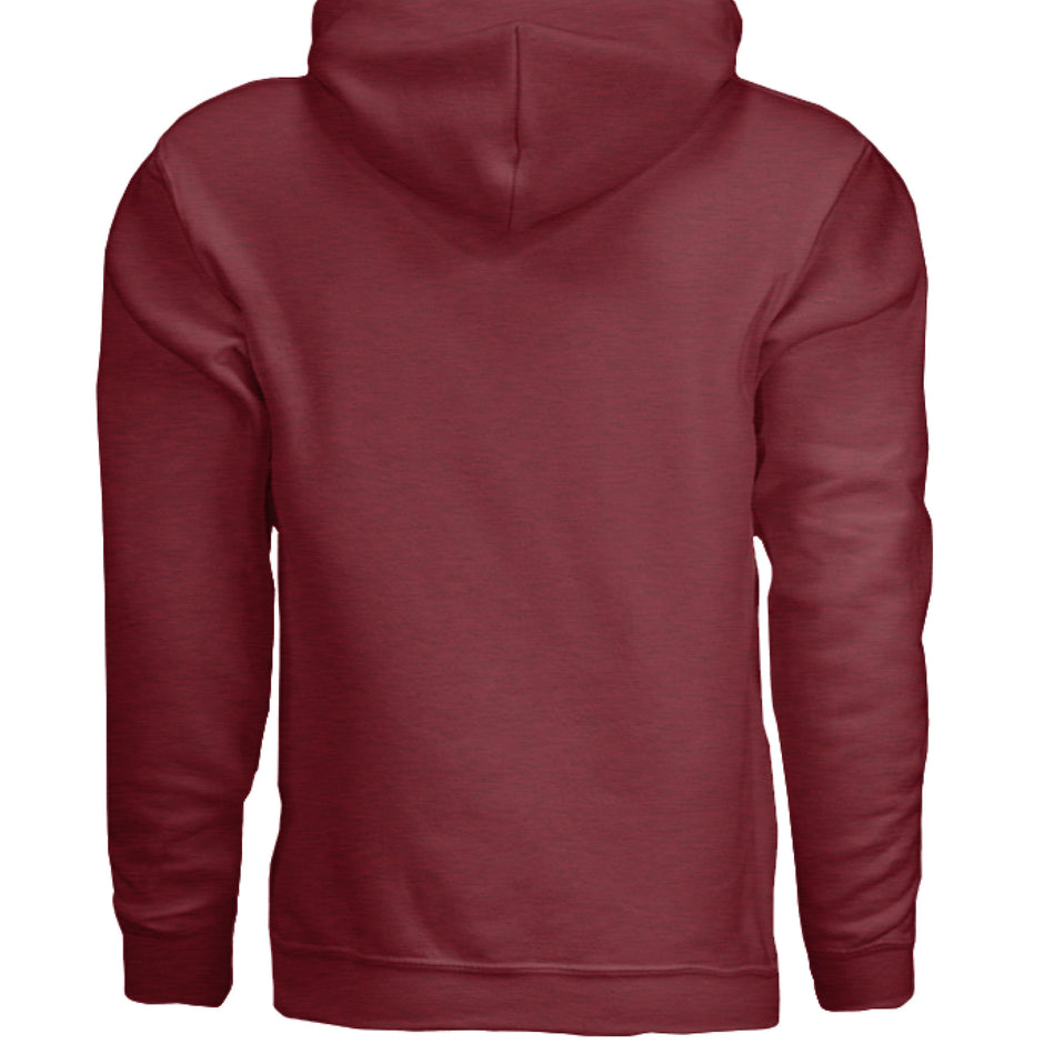 Gildan G185 Adult Hoodie in safety orange with double-needle stitching and sustainable cotton blend