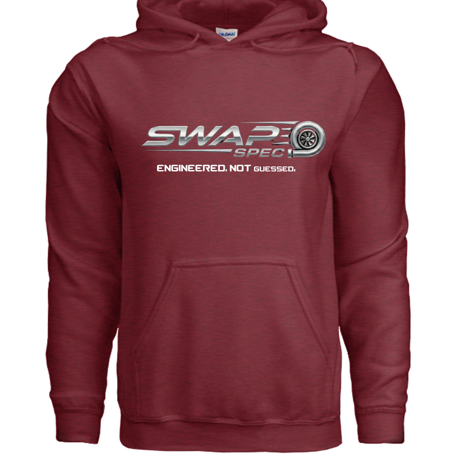 Gildan G185 Adult Heavy Blend 50/50 Hoodie with double-needle stitching and double-lined hood