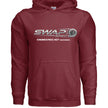 Gildan G185 Adult Heavy Blend 50/50 Hoodie with double-needle stitching and double-lined hood