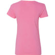 Gildan Ladies Love Boost heavy cotton V-neck t-shirt with cap sleeves and sustainable USA cotton