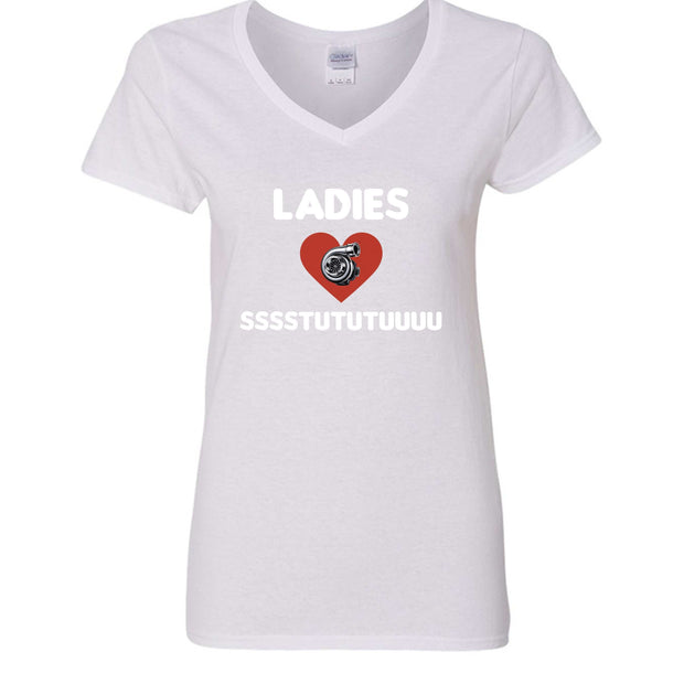 Ladies Love Boost Gildan G500VL Ladies' Heavy Cotton V-Neck T-Shirt with sustainable USA cotton