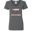 Gildan Ladies Love Boost heavy cotton V-neck t-shirt in various heathers with cap sleeves and contoured fit
