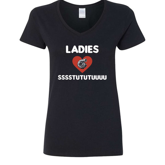 Gildan G500VL Ladies Love Boost V-neck heavy cotton T-shirt in various heather colors with sustainable USA cotton